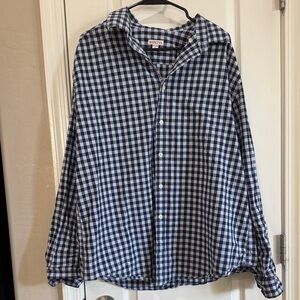 Merona Blue and White Plaid Button Down Shirt / J103